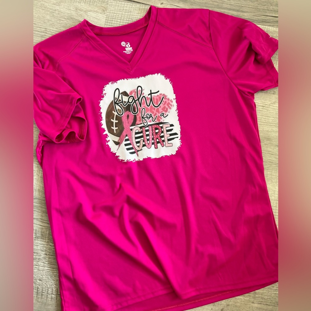 Breast Cancer with football awareness design Badger Brand.